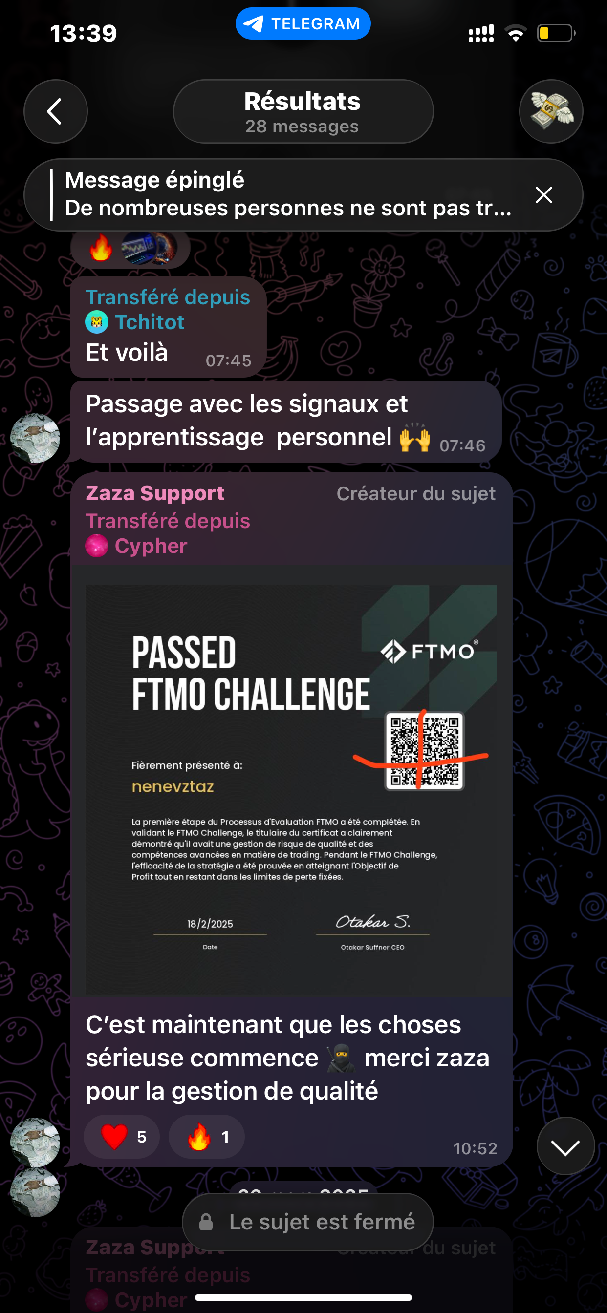 Preuve avis élève Gold